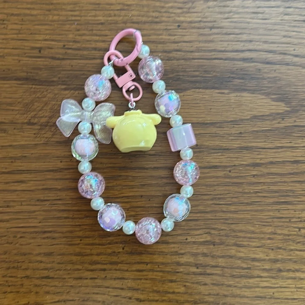 Beaded charm keychain